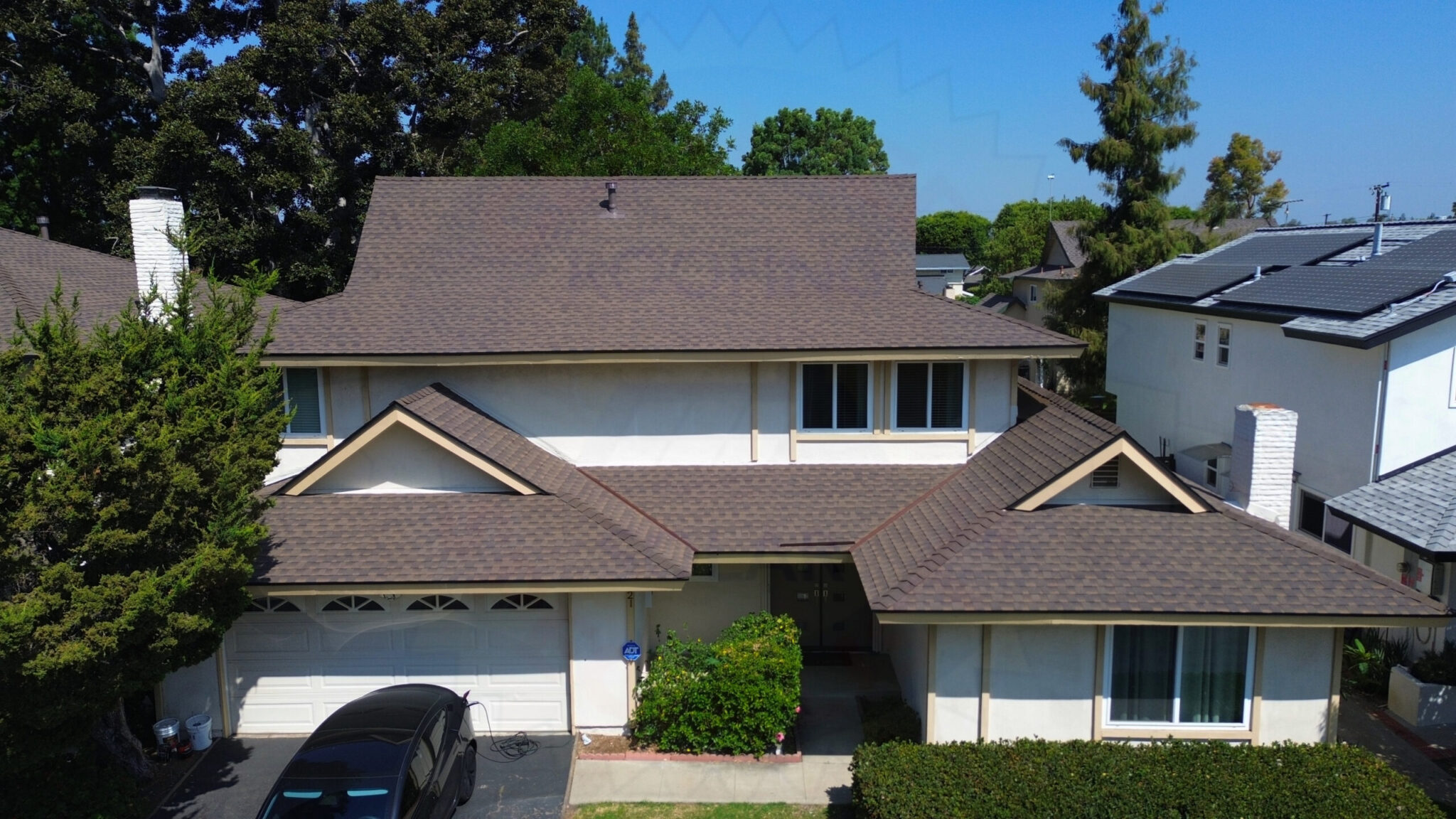 GAF Aged Chestnut shingle roof installation on a home in Garden Grove CA by Certified Roofing Specialists